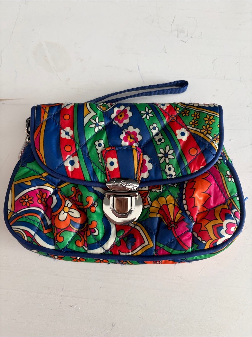 Vera Bradley Quilted Floral Wristlet Clutch - Blue, Green, Red, Pink